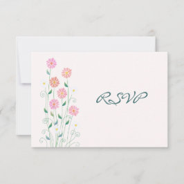 Niedliche Country Daisies Simple Wedding RSVP