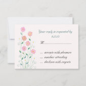 Niedliche Country Daisies Simple Wedding RSVP Karte (Rückseite)