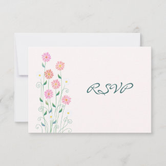 Niedliche Country Daisies Simple Wedding RSVP Karte