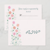 Niedliche Country Daisies Simple Wedding RSVP Karte (Vorne/Hinten)