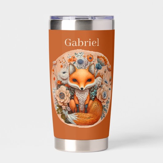 Niedliche Country-Fuchs-Liebhaber geben den Namen Thermobecher (Vorderseite)