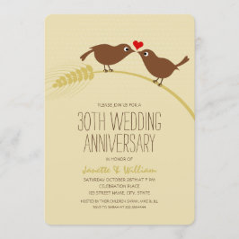 Niedliche Country Love Birds 30. Hochzeitstag Einladung