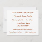 Niedliche Country Style Yellow Cat Kinderdusche Einladung (Rückseite)