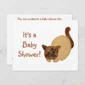 Niedliche Country Style Yellow Cat Kinderdusche Einladung (Vorne/Hinten)