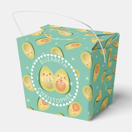 Niedliche Coupé Avocados vermeiden Hochzeitsfeier Geschenkschachtel (Rückseite)