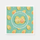 Niedliche Coupé Avocados vermeiden Hochzeitsfeier Serviette (Vorderseite)