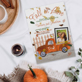 Niedliche Coupé Dusche Fall in Liebe Foto QR Hochz Einladung