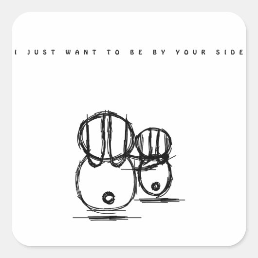 Niedliche Couple Bunny Sticker (Vorderseite)