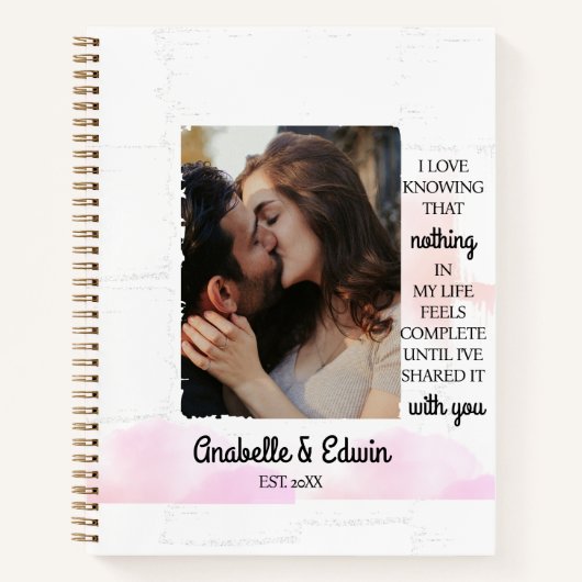 Niedliche Couple Custom Foto Journals Notizblock (Vorderseite)