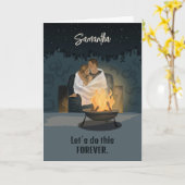 Niedliche Couple Custom Valentine Card Karte (Gelbe Blume)