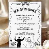 Niedliche Couple Illustratio Save the Date Einladung