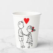 Niedliche Couple Paper Cups Pappbecher (Rückseite)