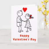 Niedliche Couple Romantic Valentine's Day Card Karte (Gelbe Blume)