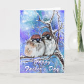 Niedliche Couple Sparrows Vatertag Card Karte (Vorderseite)