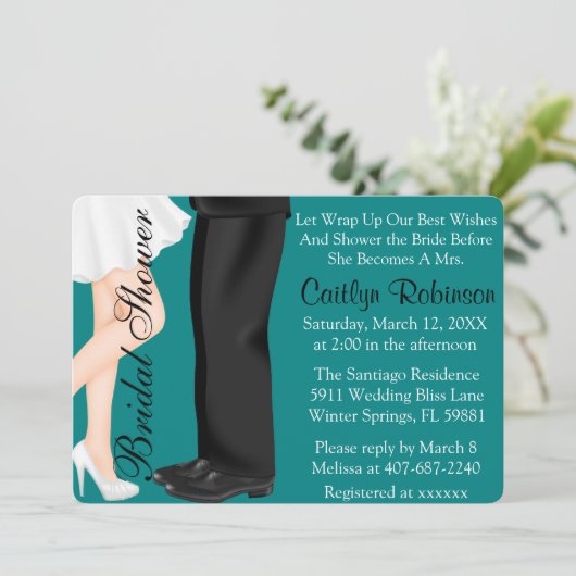 Niedliche Couple Verlobung/Brautdusche Einladung (Stehend Vorderseite)