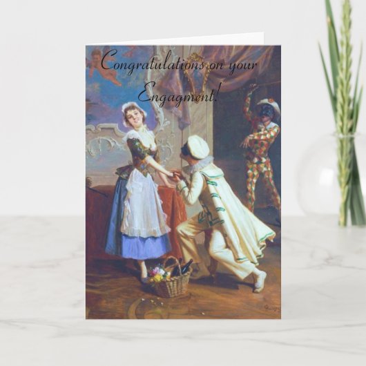 Niedliche Couple-Verlobung Karte (Vorderseite)