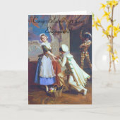 Niedliche Couple-Verlobung Karte (Gelbe Blume)