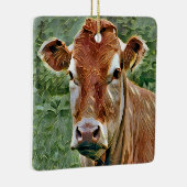 NIEDLICHE COW KERAMIKORNAMENT (Rechts)