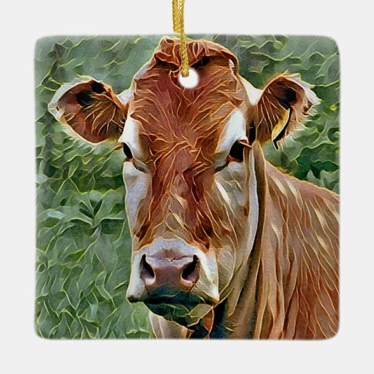 NIEDLICHE COW KERAMIKORNAMENT (Vorderseite)