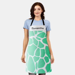 Niedliche Cow Print Gradient Green Custom Schürze