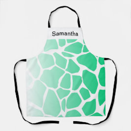 Niedliche Cow Print Gradient Green Custom Schürze