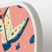 Niedliche Cowboy Stiefel Nahtlose Muster Pickleball Schläger (Linke Seite)