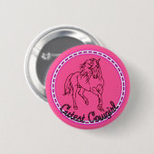 Niedliche Cowgirl Button (Vorne & Hinten)