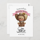 Niedliche Cowgirl Geburtstagskarte Postkarte (Vorne/Hinten)