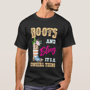 Niedliche Cowgirl Girls Usa Fahne stiefelt ihre Ku T-Shirt