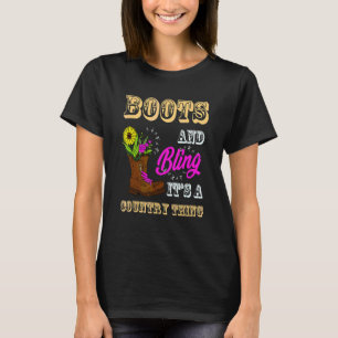 Niedliche Cowgirl Girls Usa Fahne stiefelt ihre Ku T-Shirt