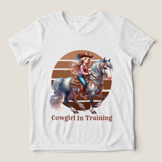 Niedliche Cowgirl-Schulung hinzufügen Tri-Blend Shirt (Design Vorderseite)