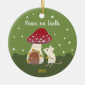 Niedliche Cowingcore-Maus Red Mushroom Toadstool Z Keramik Ornament (Vorne)