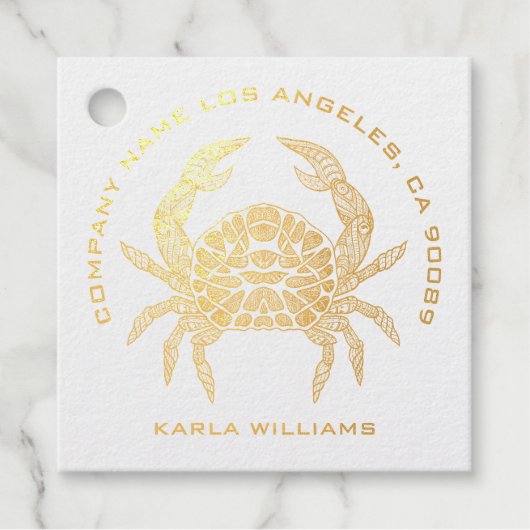 Niedliche Crab-Illustrationslinie, die schwarz und Geschenkanhänger (Vorderseite)