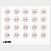 Niedliche Crab Round Stickers (Blatt)