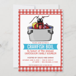 Niedliche Crawfish Boil Family Wiedersehen Meeresf Einladung