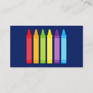 Niedliche Crayon Elementary Teacher Custom Contact Visitenkarte