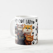 Niedliche Crazy Cat Lady, Cat Lovers, ich Liebe me Kaffeetasse (Vorderseite Links)