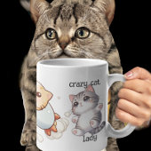 Niedliche Crazy Cat Lady Niedlich Space Cat auf Ro Tasse