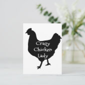 Niedliche Crazy Chicken Lady Silhouette Postkarte (Stehend Vorderseite)
