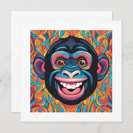 Niedliche Crazy Funny Schimpanzee Flachcard (Vorne/Hinten)