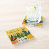 Niedliche Crazy Pflanze Lady Boho Töpfe Pflanze Glasuntersetzer (Schrägansicht)