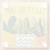 Niedliche Crazy Pflanze Lady Boho Töpfe Pflanze Glasuntersetzer (Rückseite)