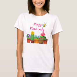 Niedliche Crazy Pflanze Lady / Cactus Garden Summe T-Shirt