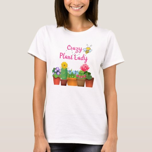 Niedliche Crazy Pflanze Lady / Cactus Garden Summe T-Shirt (Vorderseite)