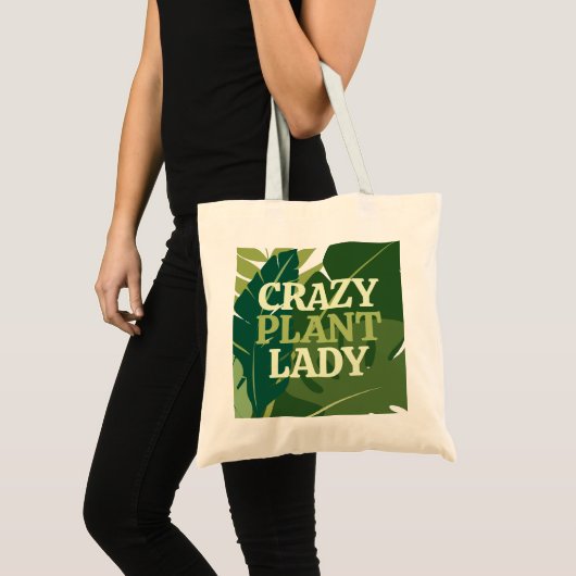 Niedliche Crazy Pflanze Lady Pflanze Liebhaber Tragetasche (Vorderseite (Produkt))