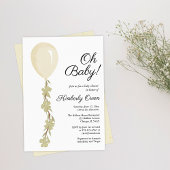 Niedliche Cream Balloon Baby Dusche Einladung