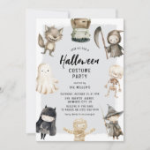 Niedliche Creeps Kids Halloween Kostüm Party Einladung (Vorderseite)