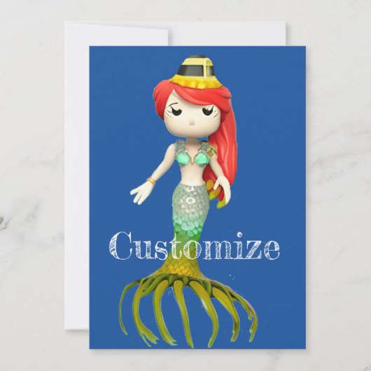 Niedliche Creepy Mermaid Hexe Thunder_Cove Einladung (Vorderseite)