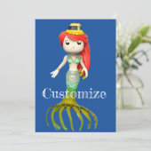 Niedliche Creepy Mermaid Hexe Thunder_Cove Einladung (Stehend Vorderseite)