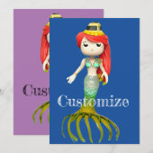 Niedliche Creepy Mermaid Hexe Thunder_Cove Einladung (Vorne/Hinten)